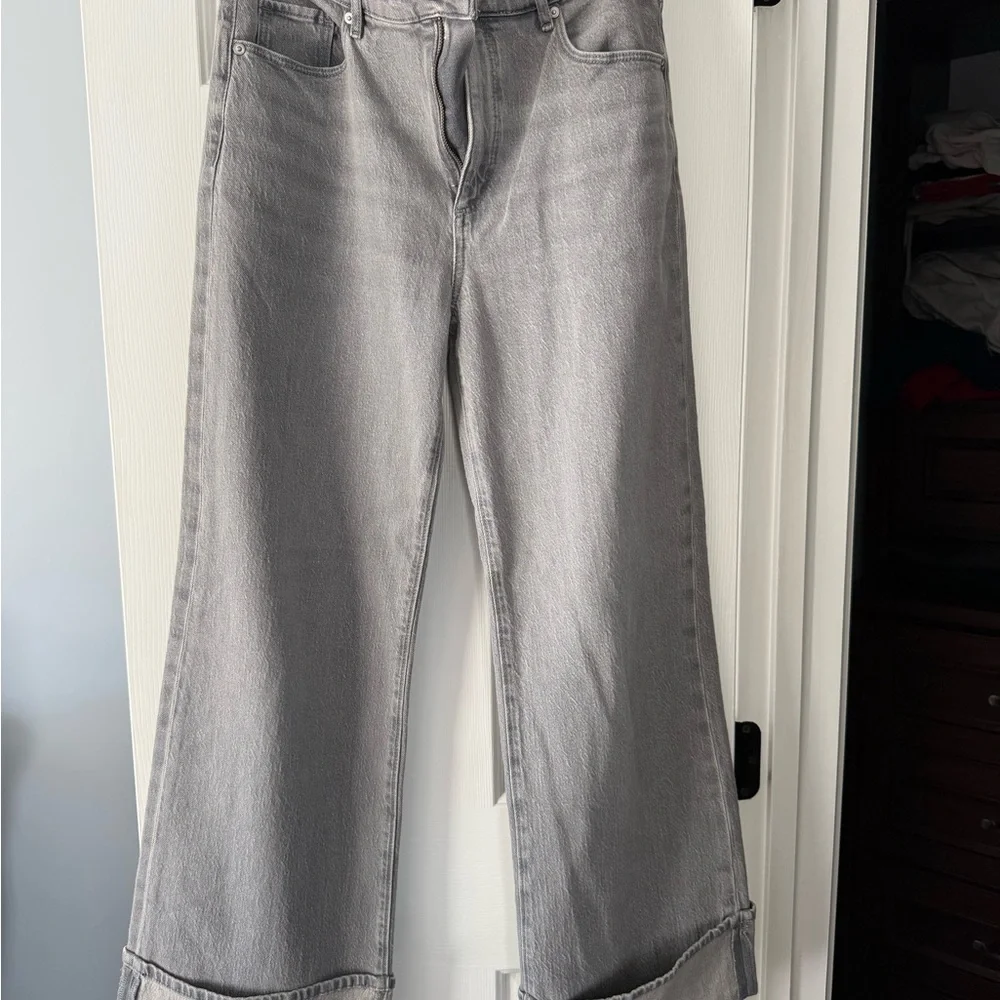 Cuffed High Rise Jeans Grey - Picture 3 of 4